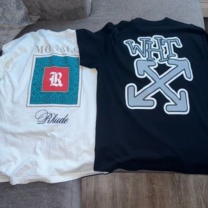 Rhude and Off White shirt in men’s.